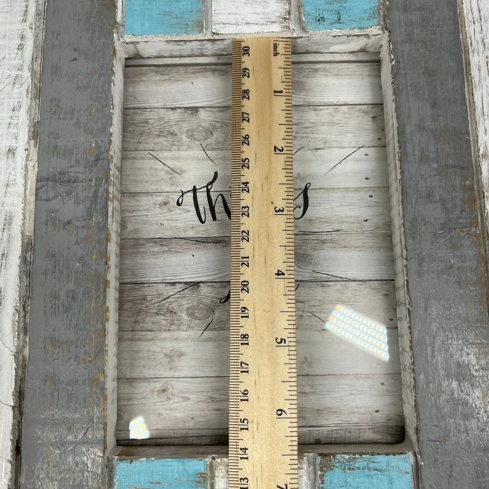 Unbranded Rustic Wood Picture Frame 4x6 Blue White Gray Distressed Coastal Decor